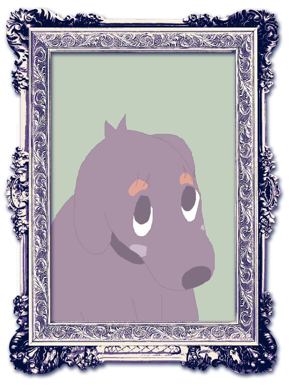 a portrait of max, with a gentle expression urging you for treats